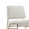 Serenity Contemporary Modern Metal Upholstered Lounge Chair in Ecru | Fauteuil lounge contemporain moderne en metal et tissu Serenity, coloris ecru