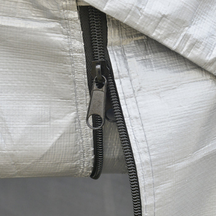 Outsunny 8'x6' Outdoor Storage Shelter With Roll Up And Zipper Door