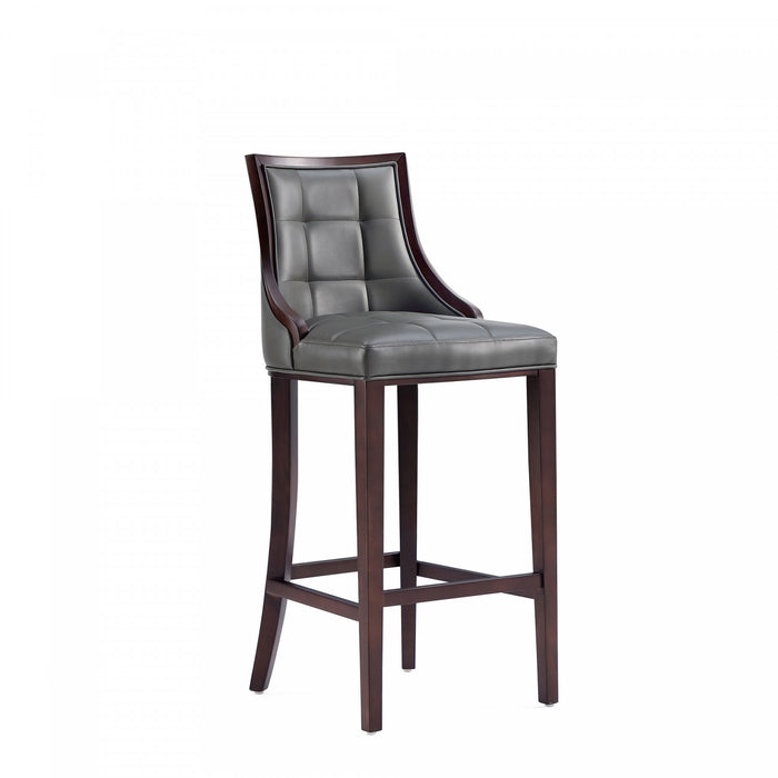 Fifth Avenue Traditional Wood Upholstered Barstool in Graphite - Set of 3
