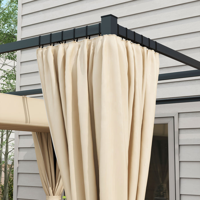 Outsunny 10' X 10' Patio Pergola With Retractable Canopy, Beige