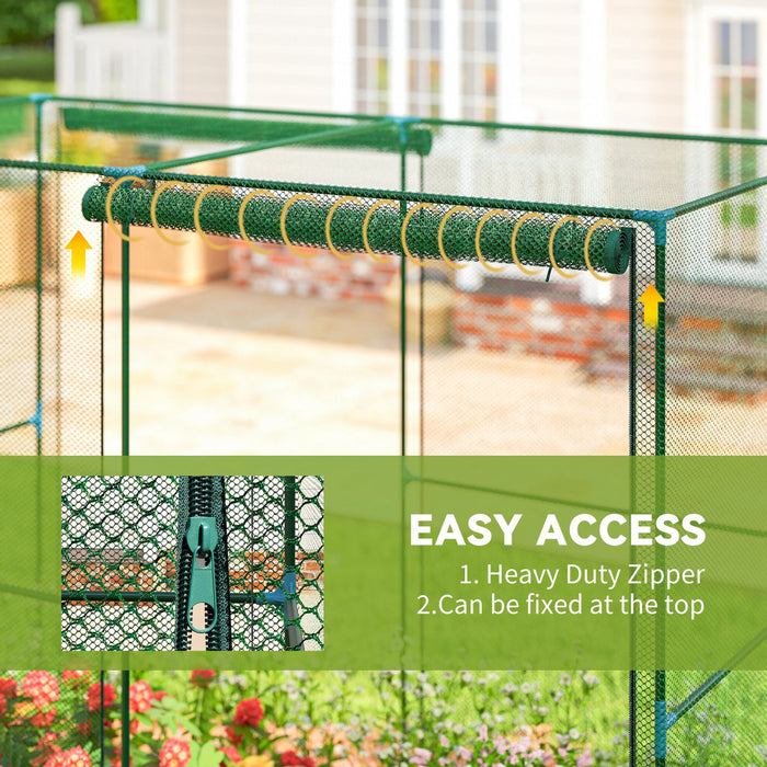 Outsunny 8' x 4' Crop Cage, Plant Protection Tent with Zippered Doors