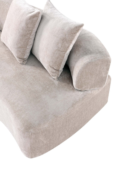 Verandah Mid-Century Modern 112\" Chenille Sofa in Beige