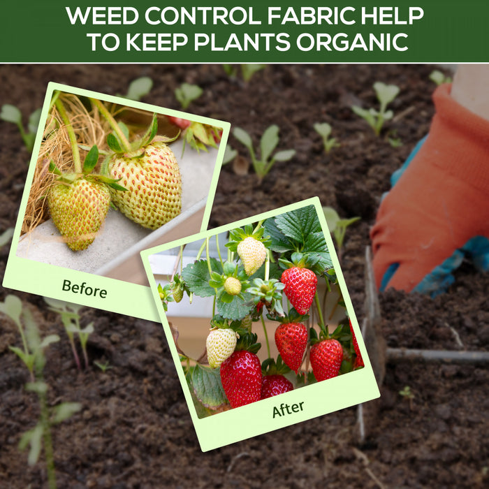 Outsunny 3ft x 300ft Weed Barrier, Landscape Fabric, for Greenhouse Yard Garden Weed Control, Heavy-Duty & Easy Setup, 2oz