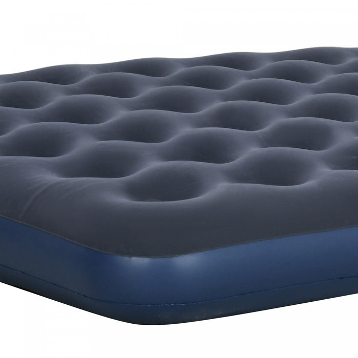 Outsunny Queen Air Mattress Inflatable Double Air Bed, Dark Blue