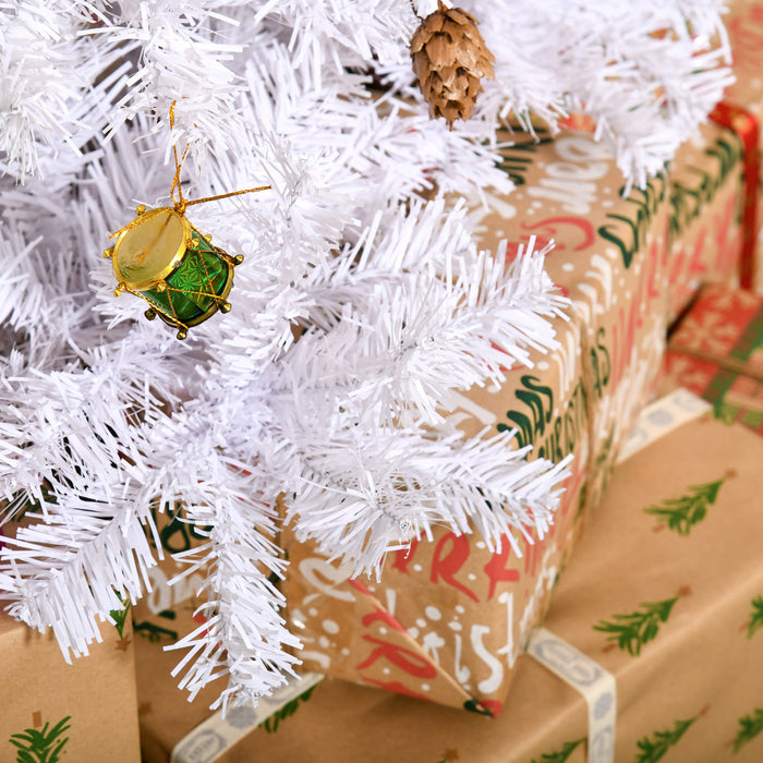 Homcom 5ft Artificial Christmas Tree With Ornament And 680 Branch Tips