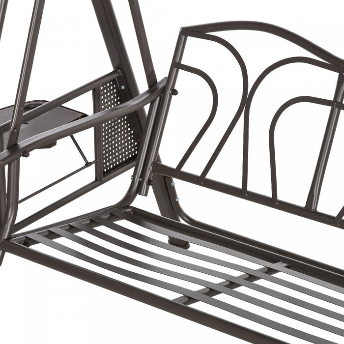 Outsunny 3 Seater Porch Swing Heavy Duty Outdoor Swing Chair, Dark Blue