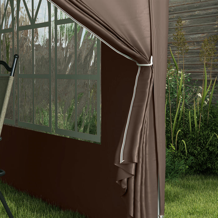 Outsunny 10'x10' Outdoor Pop Up Party Tent With Carrying Bag Coffee