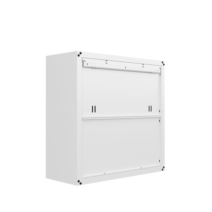 Manhattan Comfort Fortress 30\" Floating Textured Metal Garage Cabinet with Adjustable Shelves - White