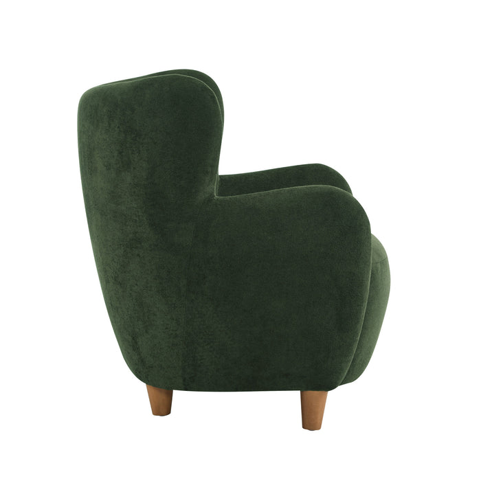 Sophia Upholstered Comfortable Armchair with Wingback,Olive Green Accent Chair