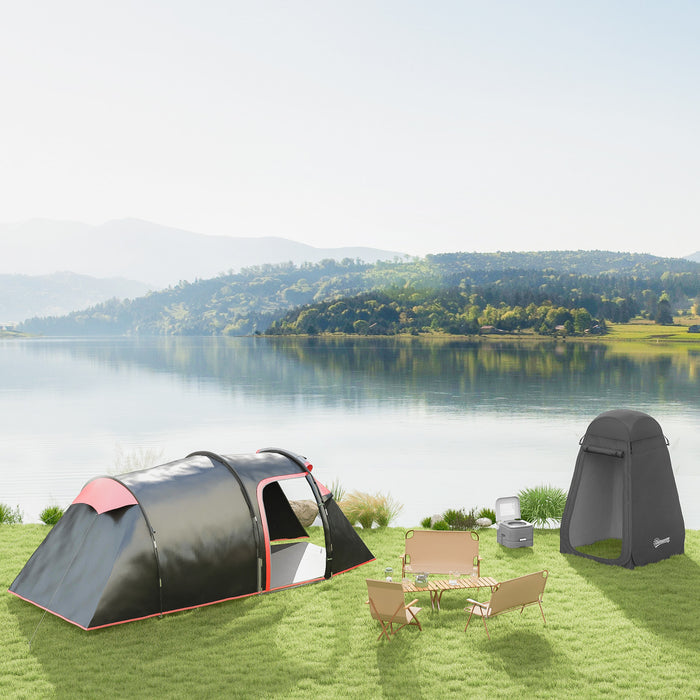 Outsunny Pop Up Shower Tent, Outdoor Privacy Changing Dressing Room, Black