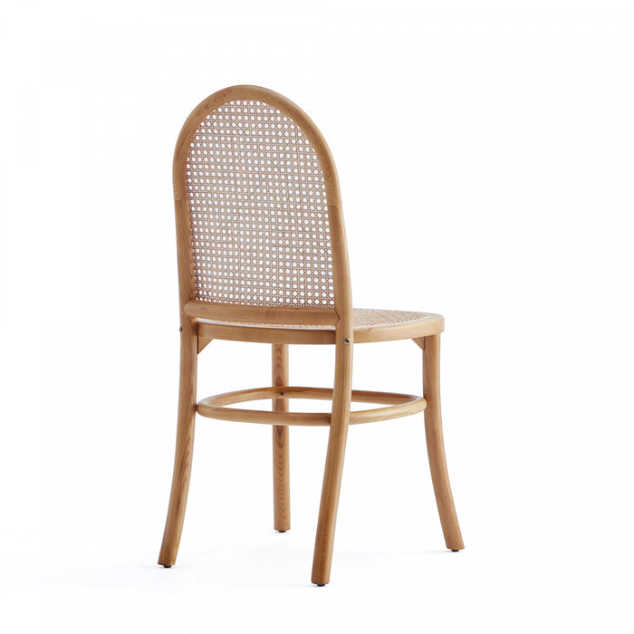 Paragon Industry Chic Cane Back Wood Upholstered Dining Chair in Oatmeal - Set of 4
