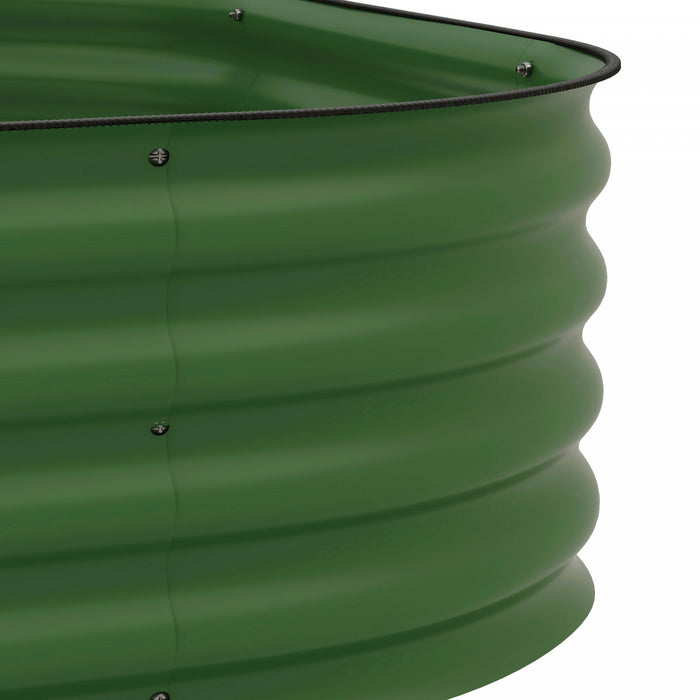 Outsunny 3-tier Raised Garden Bed Kit, 5.2x3.6x2.7ft Outdoor Galvanized Planter Box With Safety Edging For Vegetables, Flowers, Fruits And Herbs, Dark Green