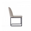Serena Modern Metal Vegan Leather Dining Chair in Ivory - Set of 2 | Chaise de salle a manger moderne en metal et cuir vegetalien Serena, ivoire - Lot de 2