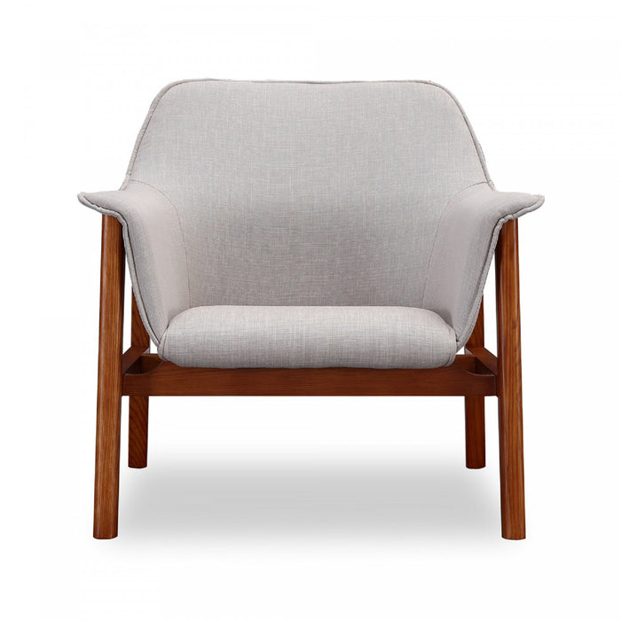 Miller Mid-Century Modern Linen Weave Accent Armchair in Gray - Set of 2