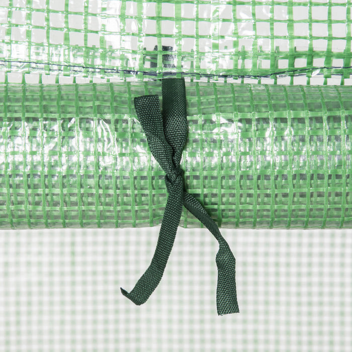 Outsunny 28\" X 20\" X 63\" Portable Greenhouse With 4 Tier Shelves Outdoor Hot House Plant Flower Greenhouse, Steel Frame, Pe Cover, Dark Green