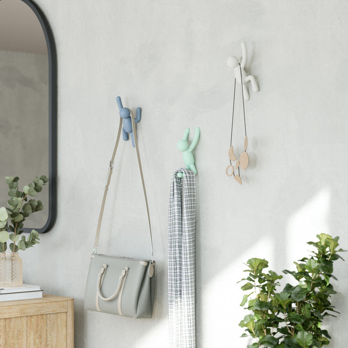 Umbra Buddy Wall Hooks - Grey and Green