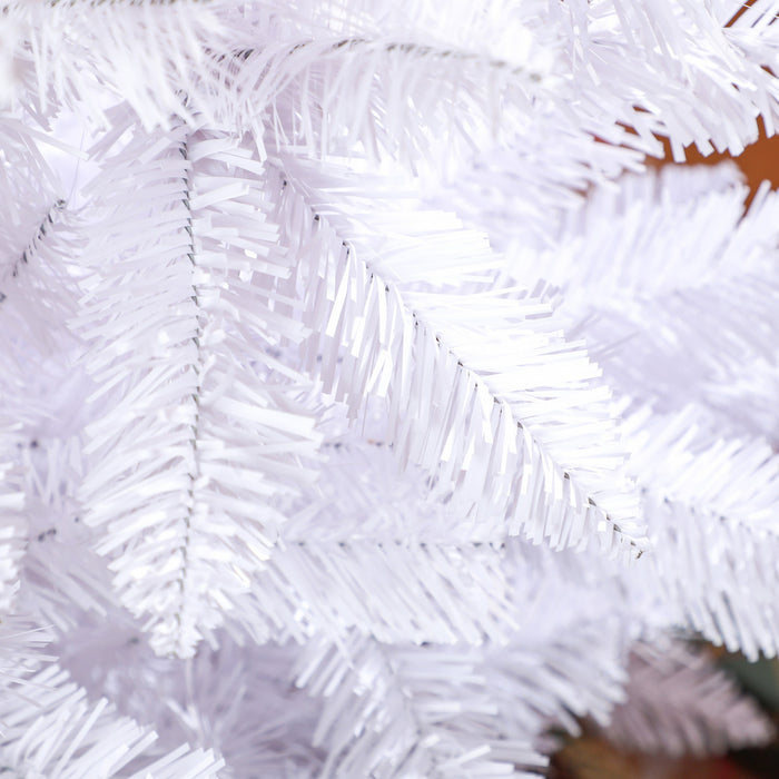 Homcom 6ft Tall Pencil Artificial Christmas Tree With Steel Base, White