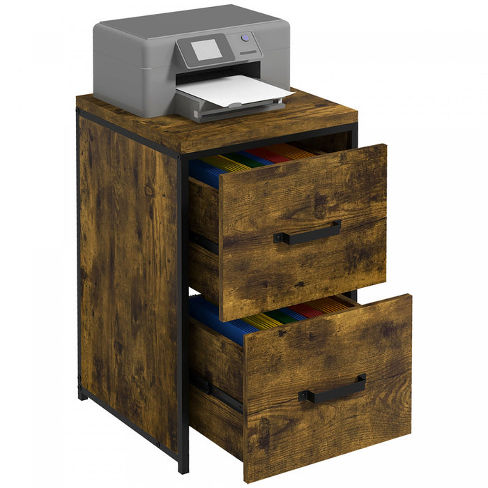 Vinsetto Vertical Office Filing Cabinet With 2 Drawer Organiser