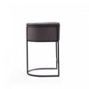 Cosmopolitan Mid-Century Modern Metal Upholstered Counter Stool in Graphite - Set of 3 Bar Stool | Tabouret de comptoir moderne du milieu du siecle Cosmopolitan en metal et tissu, graphite – Lot de 3