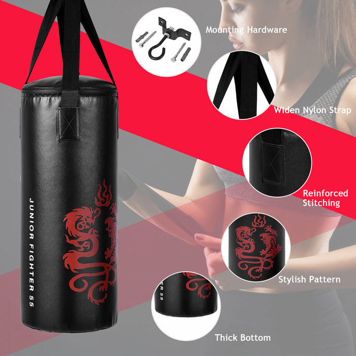 Goplus 2 Ft Kids Punch Bag Boxing Set Kick Ball Gloves Skipping Rope Hook Children Boys
