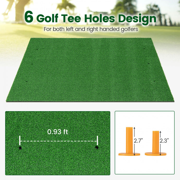 Costway 5 X 4 Ft Golf Hitting Mat Artificial Indoor Outdoor Turf Golf Training Mat 27 Mm