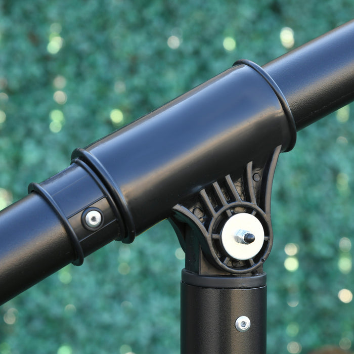 Outsunny 10ft Outdoor Cantilever Umbrella With Solar Lights Dark Gray
