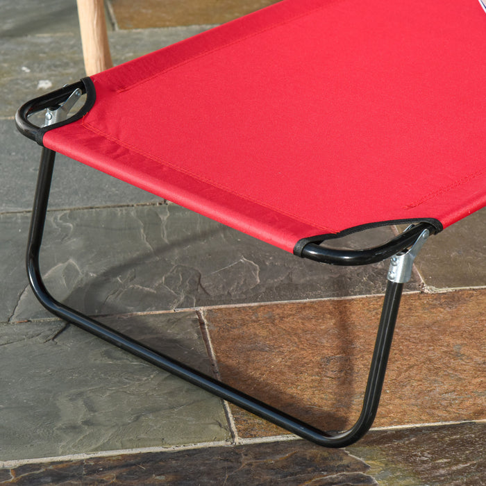 Outsunny Adjustable Outdoor Lounge Chair, Red