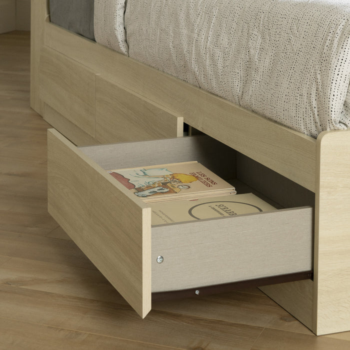 Noah 3-Drawer Mates Bed Bleached Oak - South Shore Twin Bed