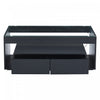 Emily Coffee Table with LED Lights and Open Storage,Black | Emily table basse avec eclairage LED et rangement ouvert, noir