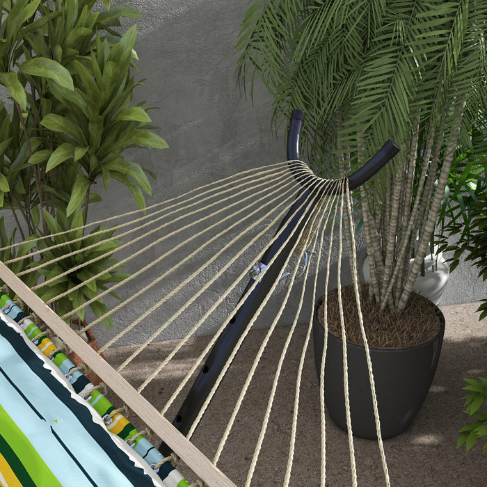 Outsunny Hammock Stand Only W/ Wheels, Adjustable Hammock Stand, Black