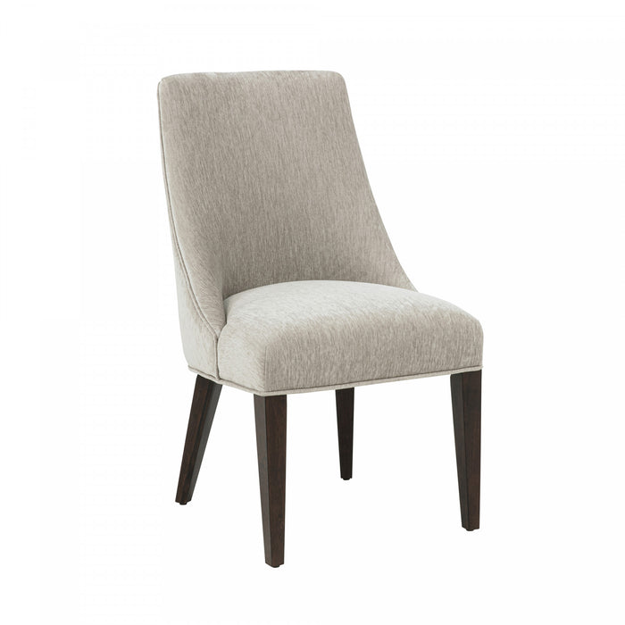 Beever Modern Wood Chenille Dining Chair in Taupe - Set of 2