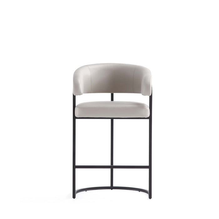 Augusta Modern Metal Upholstered Counter Stool in Light Gray