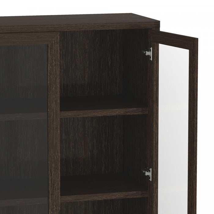Rivington Modern 38\" Bookcase Cabinet in Walnut - Set of 2