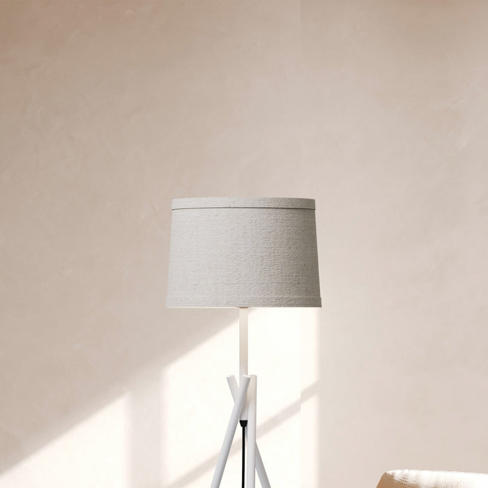 26\" White Sleek Crossed Legs Table Lamp with Fabric Shade 