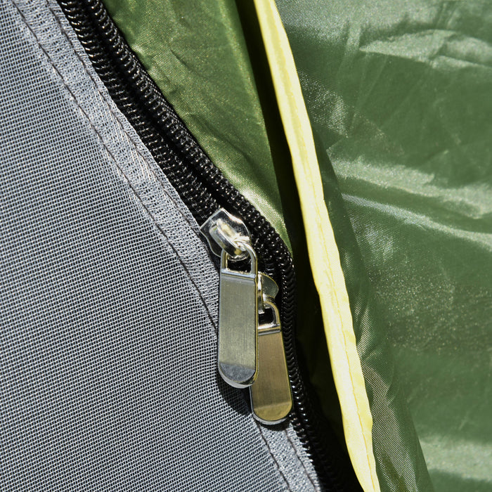 Outsunny Camping Tent, 3 Person Family Tent With Carry Bag, Dark Green