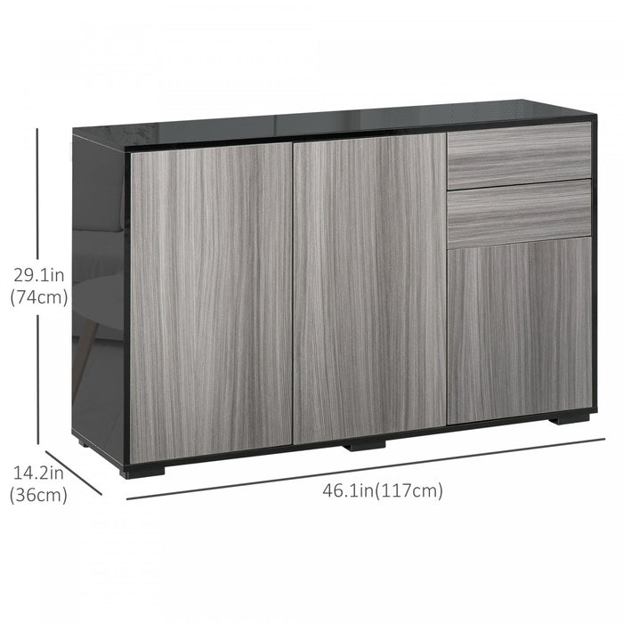 HOMCOM Kitchen Sideboard with Push-Open Drawers and Storage Cabinets