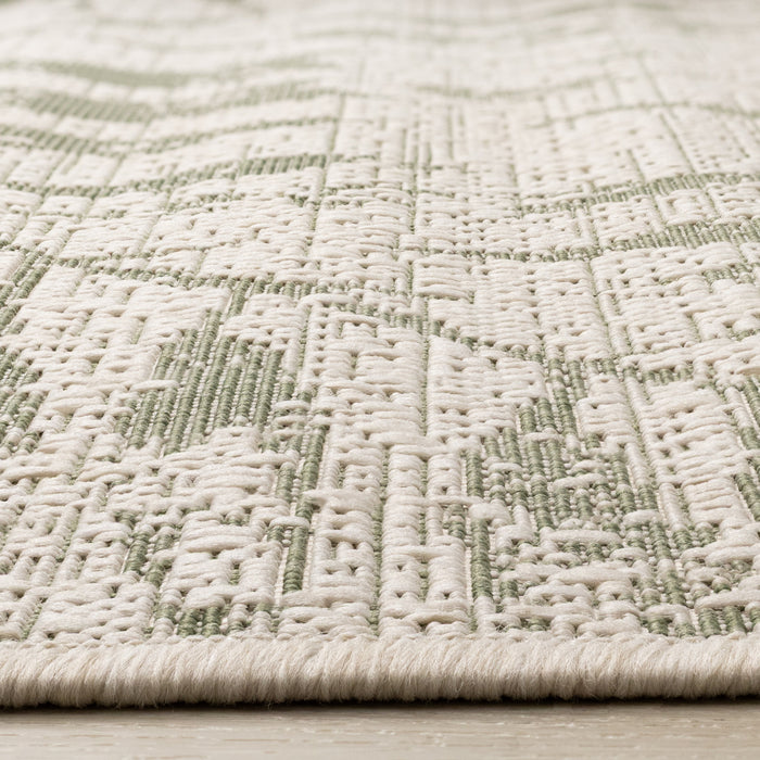Jackson Taupe White Elegant Border Outdoor Rug, 7'10\" x 10'6\" Outdoor Area Rug