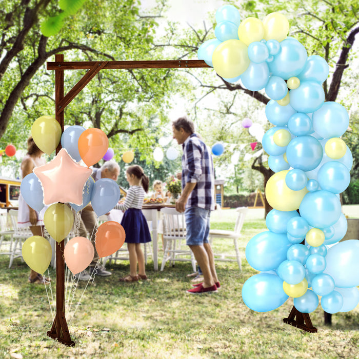 Outsunny 7ft Wedding Arch, Rectangular Wooden Arch For Ceremony, Dark Brown