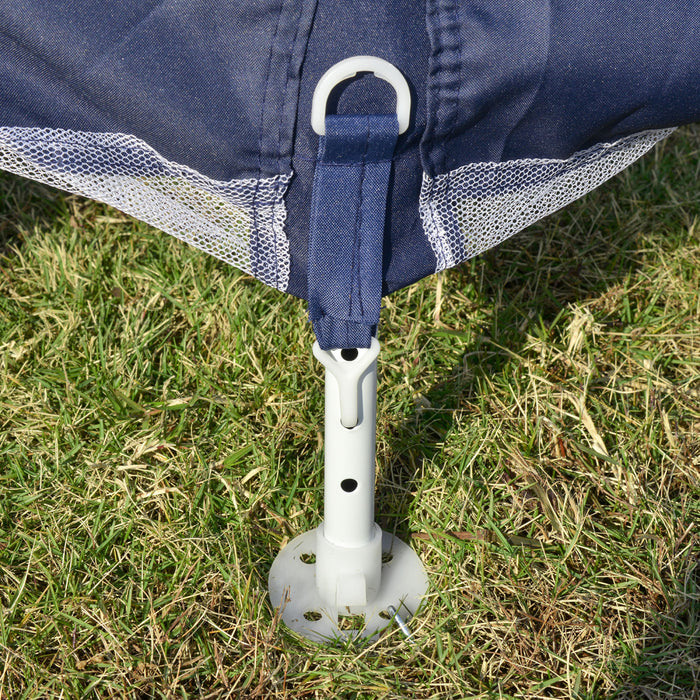 Outsunny 10x10ft Party Tent Canopy With Netting, Patio Screen House Slant Leg Outdoor Gazebo Sun Shade Shelter, Blue