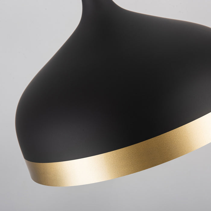 Dash Collection 12\" Pendant Ceiling Light - Black & Gold