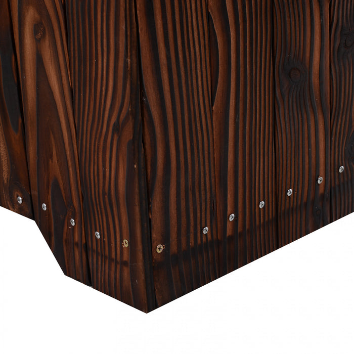 Outsunny 37.5\"x15\"x15.75\" Raised Garden Bed, Wooden Planters For Outdoor Plants, Rectangle Vegetable Planter Box For Patio Deck Balcony Outdoor Gardening