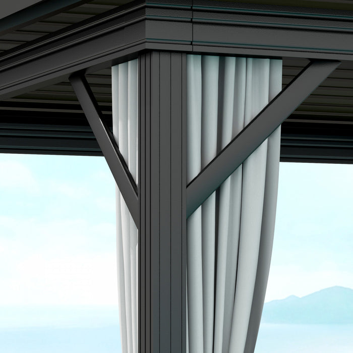 Outsunny 10' X 10' Hardtop Gazebo Outdoor Aluminum Gazebo, Light Grey