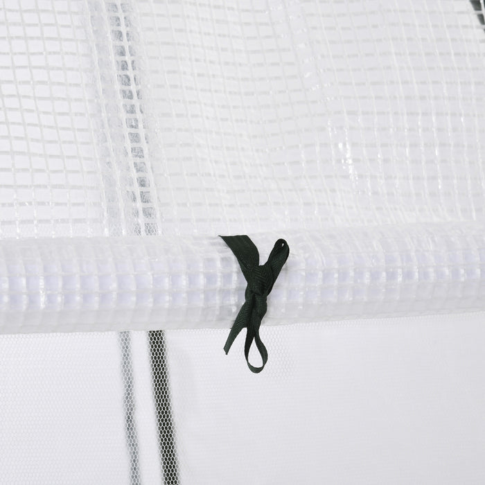 Outsunny 63\" X 54\" X 71\" Greenhouse Portable Hot House For Plants With Zipper Door And Mesh Window For Outdoor, Garden, Patio, White