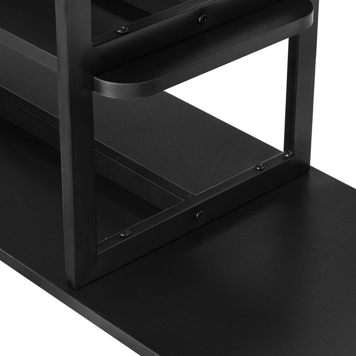 Celine Contemporary Modern 71\" Console Table in Black (3-Shelf)