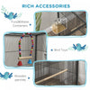 Pawhut 29" Bird Cage With Rolling Stand For Parrots, Love Birds, And Finches, Large Bird Cage With C|Pawhut Cage A Oiseaux 29" Avec Support Roulant Pour Perroquets Et Pinsons, Grande Cage A Oiseaux Ave
