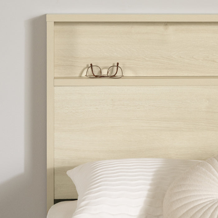 Fusion Headboard With Storage Shelf - Bleached Oak 
