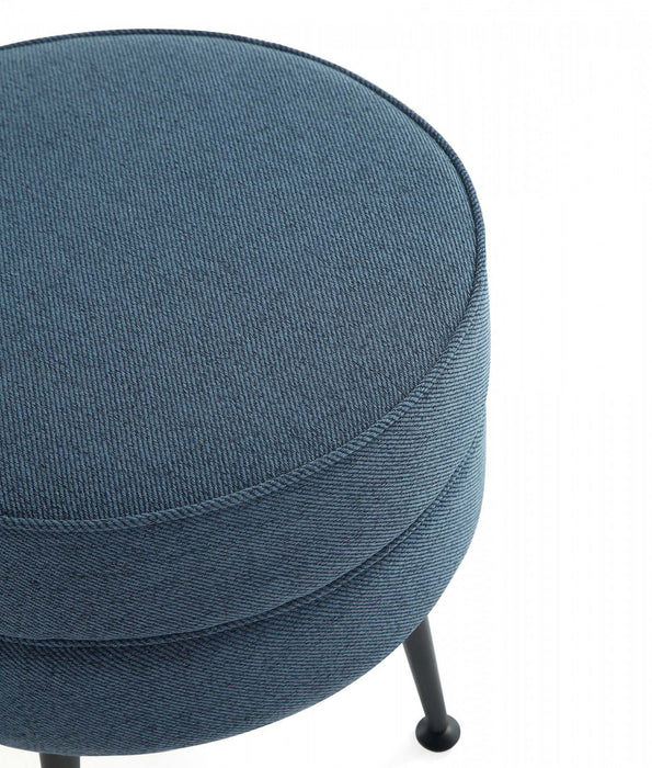 Bailey Mid-Century Modern Upholstered Accent Ottoman in Blue