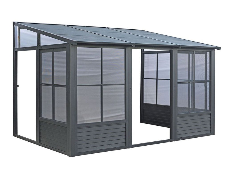 Florence - Wall Mounted Solarium 8x12 Metal Roof In Black