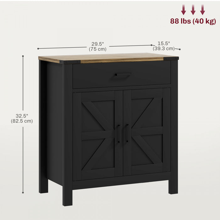 HOMCOM Sideboard Buffet Cabinet w/ Drawer and Shelf, Farmhouse Sideboard