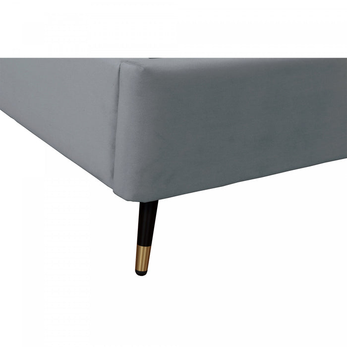 Crosby Modern Upholstered Velvet King Bed in Gray